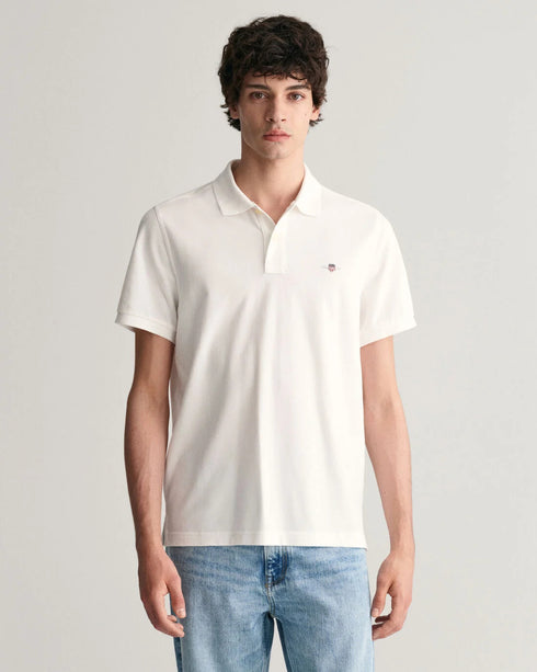 Gant Shield S/S Pique Polo Tee Shirt White